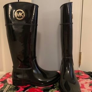 Michael Kors Black Gloss Rain Boots